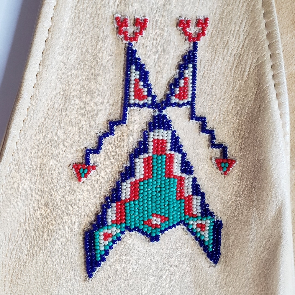 Ralph Lauren Country Polo Unisex Leather Vest Native American USA made 80s Vtg - Picture 7 of 16